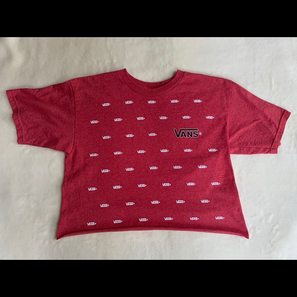 cropped red vans shirt